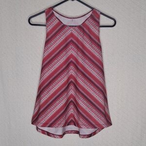 Prana Burgundy and White Striped Tank Top